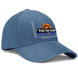 Custom Logo Washed Denim Ponytail Baseball Cap with Metal Snaps – Unisex & Breathable Blue
