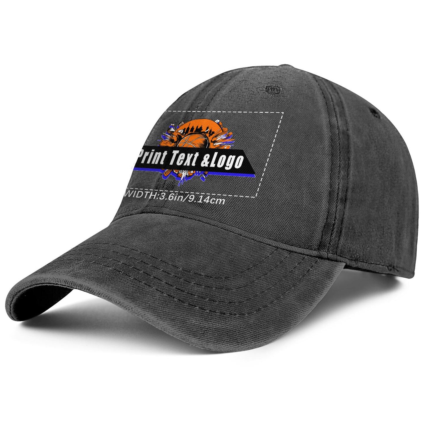 Personalized Custom Black Washed Cowboy Trucker Hat with Logo Fashion Accessory