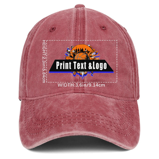 Personalized Custom Red Washed Cowboy Trucker Hat with Logo Fashion Accessory