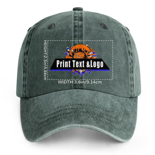 Personalized Custom Washed Cowboy Trucker Hat with Logo Fashion Accessory Dark Green