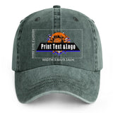Personalized Custom Washed Cowboy Trucker Hat with Logo Fashion Accessory Dark Green