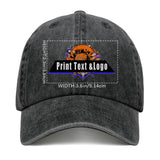 Customized Black Logo Washed Cowboy Ponytail Cap Metal Snapback Men's and Women's Breathable Baseball Caps