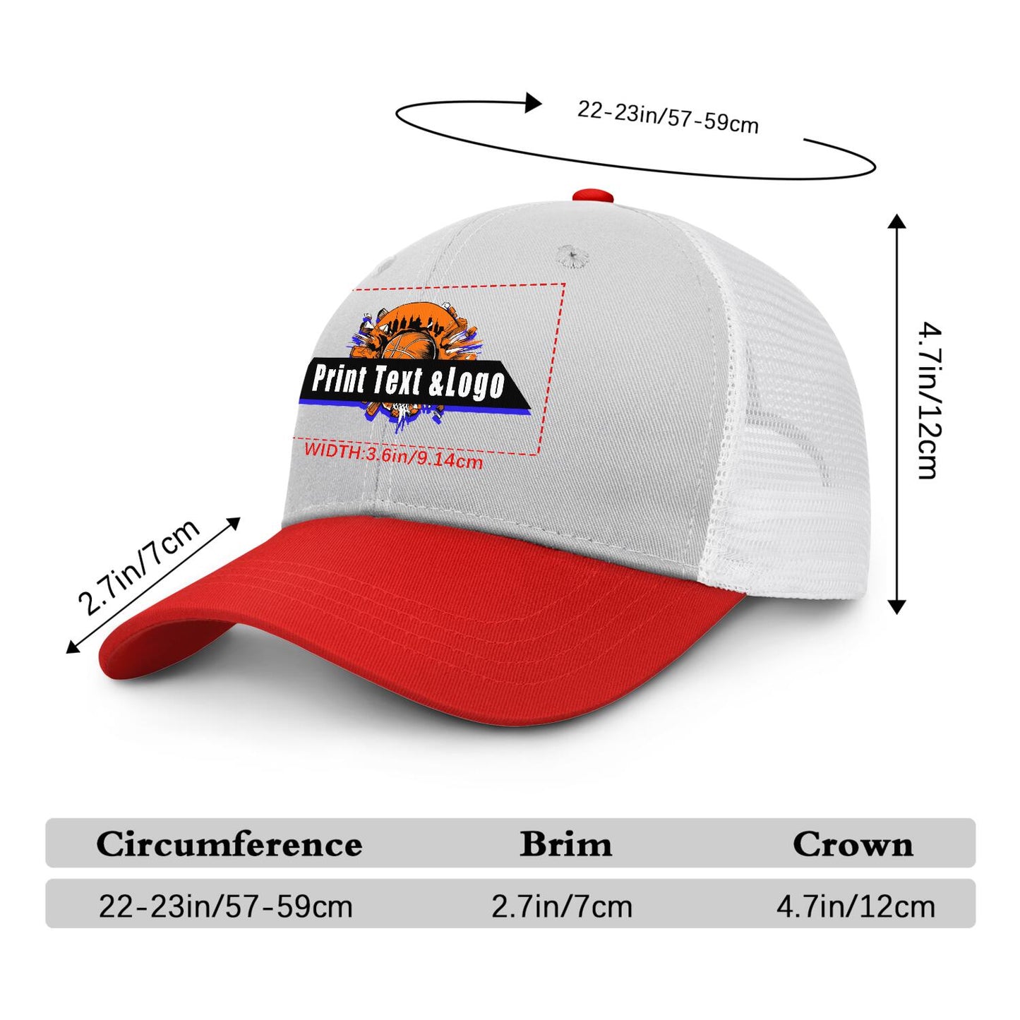 Custom Grey Red Color-Block Snapback Cap with White Mesh Logo Printing Hats