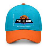 New Custom Aquamarine Orange Duckbill Cap Design Available with Heat Transfer Printing in Multiple Colors