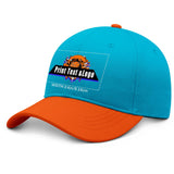 New Custom Aquamarine Orange Duckbill Cap Design Available with Heat Transfer Printing in Multiple Colors