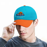 New Custom Aquamarine Orange Duckbill Cap Design Available with Heat Transfer Printing in Multiple Colors