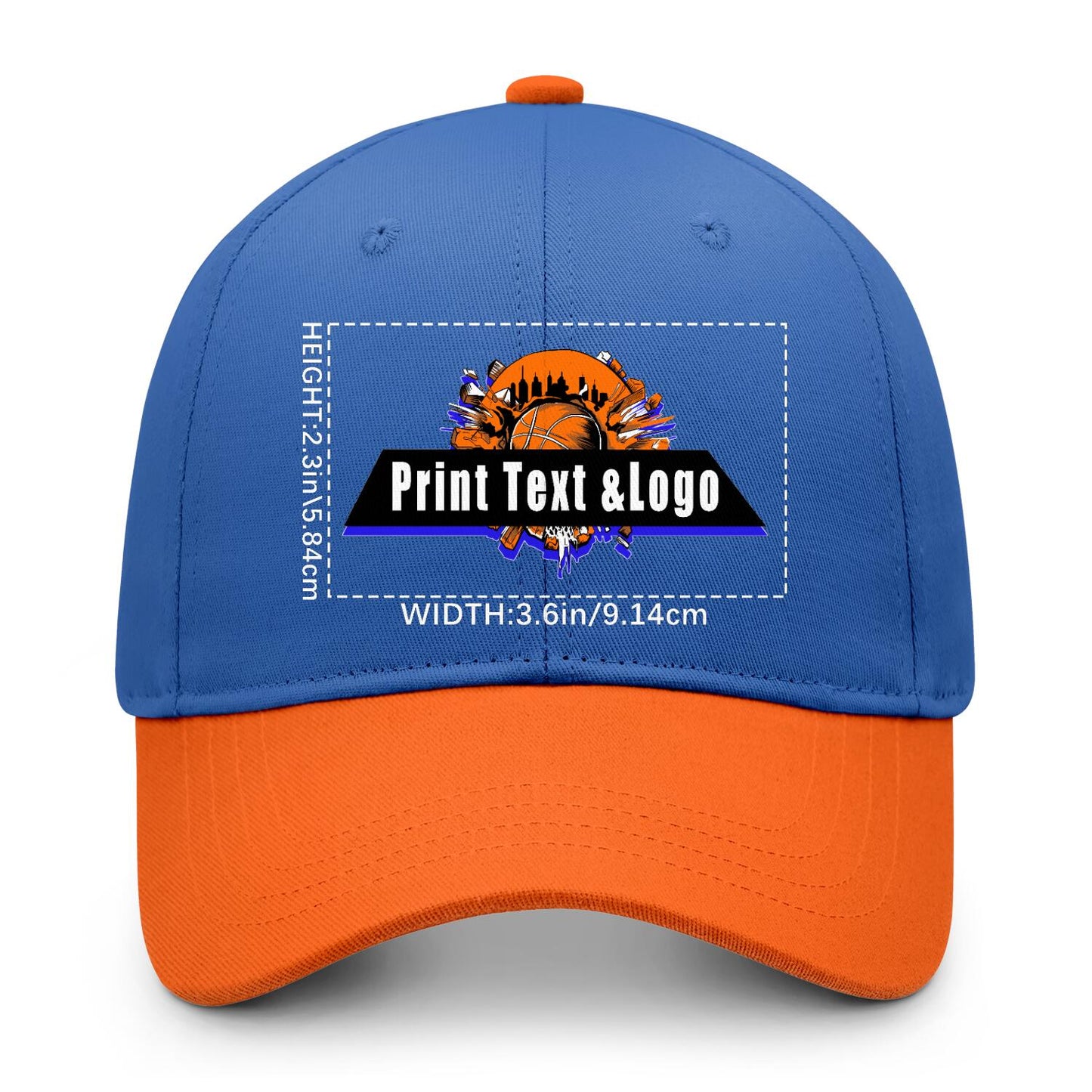 New Custom Aquamarine Orange Duckbill Cap Design Available with Heat Transfer Printing in Multiple Colors