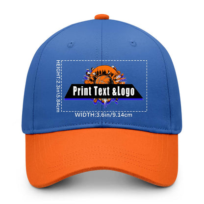 New Custom Aquamarine Orange Duckbill Cap Design Available with Heat Transfer Printing in Multiple Colors