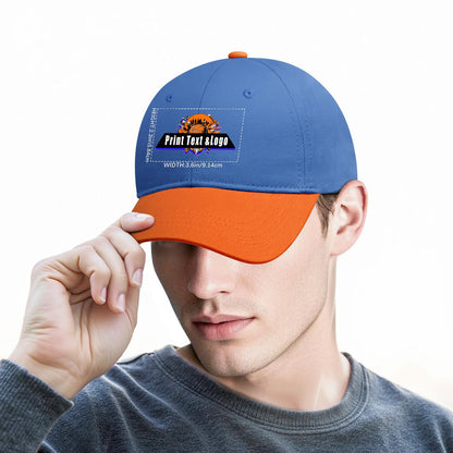 New Custom Aquamarine Orange Duckbill Cap Design Available with Heat Transfer Printing in Multiple Colors