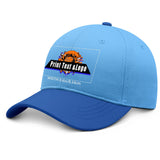 New Custom Blue Duckbill Cap Design Available with Heat Transfer Printing in Multiple Colors