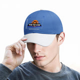 New Custom Blue White Duckbill Cap Design Available with Heat Transfer Printing in Multiple Colors