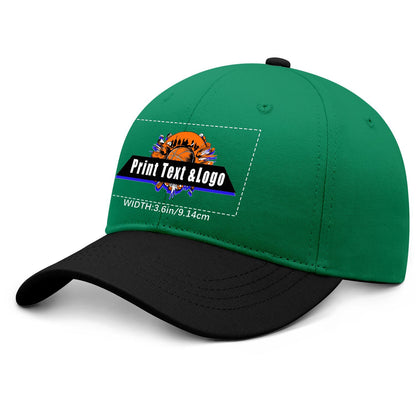New Custom Green Black Duckbill Cap Design Available with Heat Transfer Printing in Multiple Colors