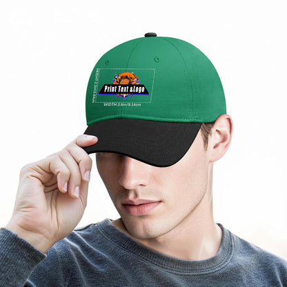New Custom Green Black Duckbill Cap Design Available with Heat Transfer Printing in Multiple Colors