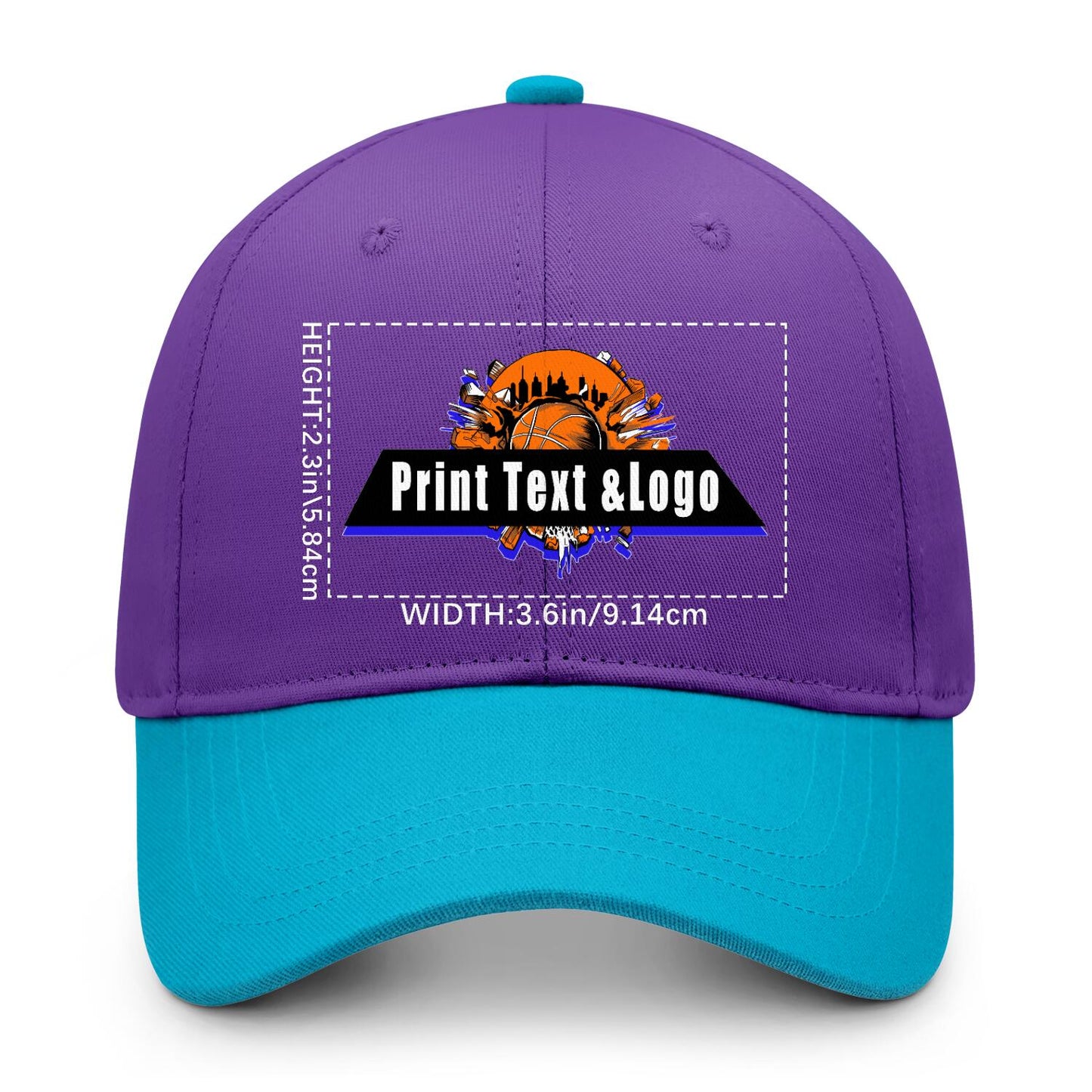 New Custom Purple Aquamarine Duckbill Cap Design Available with Heat Transfer Printing in Multiple Colors