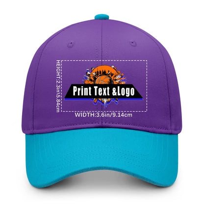 New Custom Purple Aquamarine Duckbill Cap Design Available with Heat Transfer Printing in Multiple Colors
