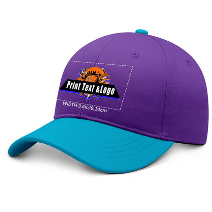 New Custom Purple Aquamarine Duckbill Cap Design Available with Heat Transfer Printing in Multiple Colors