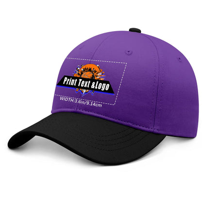 New Custom Purple Black Duckbill Cap Design Available with Heat Transfer Printing in Multiple Colors