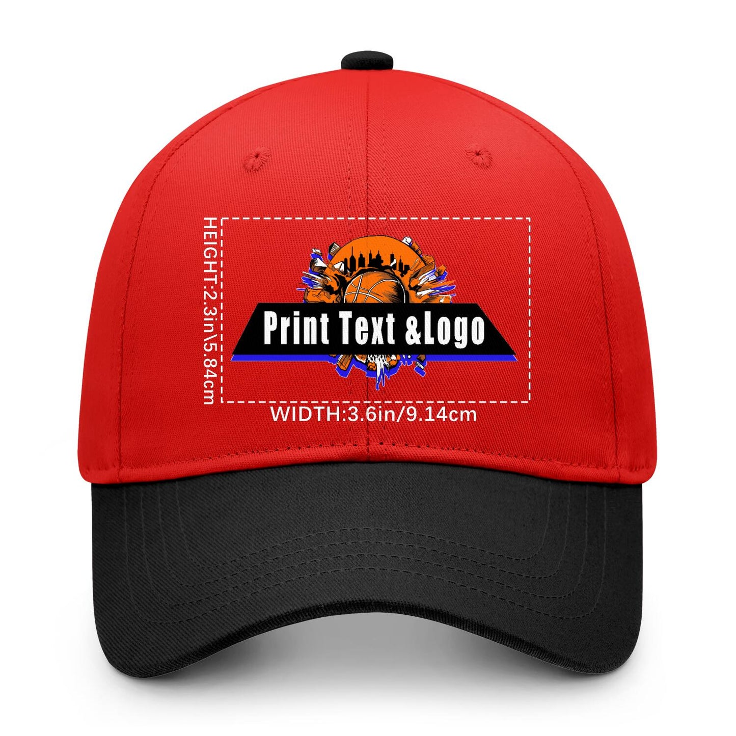 New Custom Red Black Duckbill Cap Design Available with Heat Transfer Printing in Multiple Colors