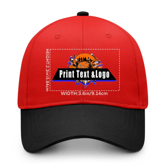 New Custom Red Black Duckbill Cap Design Available with Heat Transfer Printing in Multiple Colors