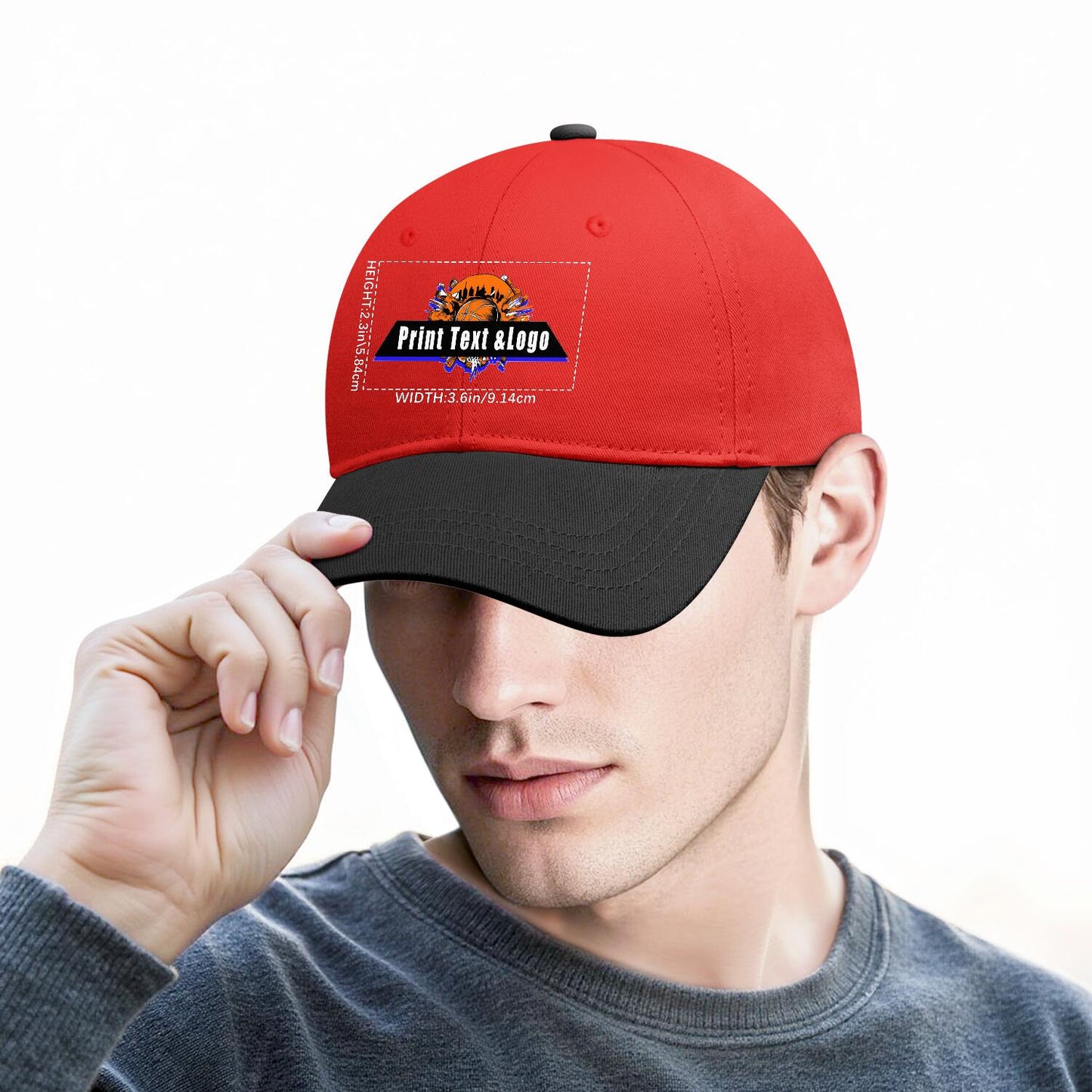New Custom Red Black Duckbill Cap Design Available with Heat Transfer Printing in Multiple Colors