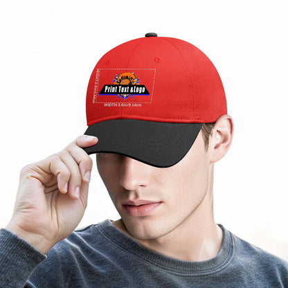 New Custom Red Black Duckbill Cap Design Available with Heat Transfer Printing in Multiple Colors