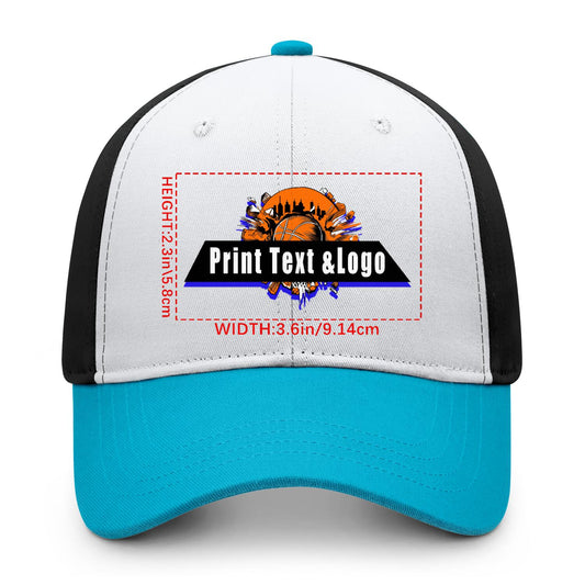 New Custom Bitonal Aquamarine Duckbill Cap Design Available with Heat Transfer Printing in Multiple Colors