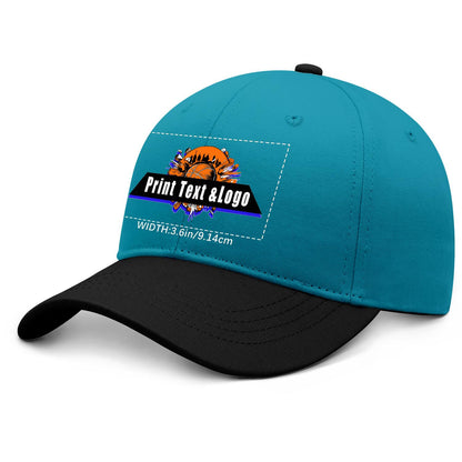 New Custom Color-Blocked Duckbill Cap Design Available with Heat Transfer Printing in Multiple Colors