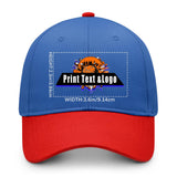 New Custom Blue Red Duckbill Cap Design Available with Heat Transfer Printing in Multiple Colors