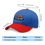 New Custom Blue Red Duckbill Cap Design Available with Heat Transfer Printing in Multiple Colors