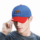 New Custom Blue Red Duckbill Cap Design Available with Heat Transfer Printing in Multiple Colors