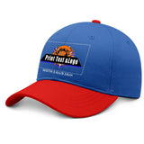 New Custom Blue Red Duckbill Cap Design Available with Heat Transfer Printing in Multiple Colors