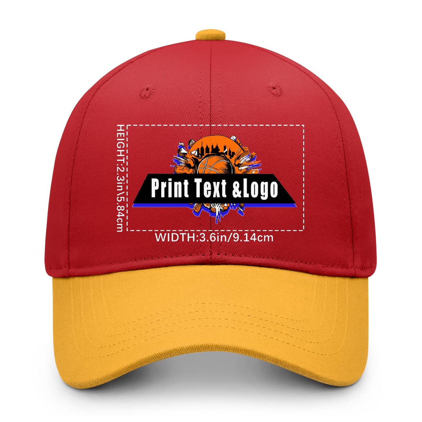 New Custom Burgundy Yellow Duckbill Cap Design Available with Heat Transfer Printing in Multiple Colors