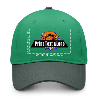 New Custom Green Duckbill Cap Design Available with Heat Transfer Printing in Multiple Colors