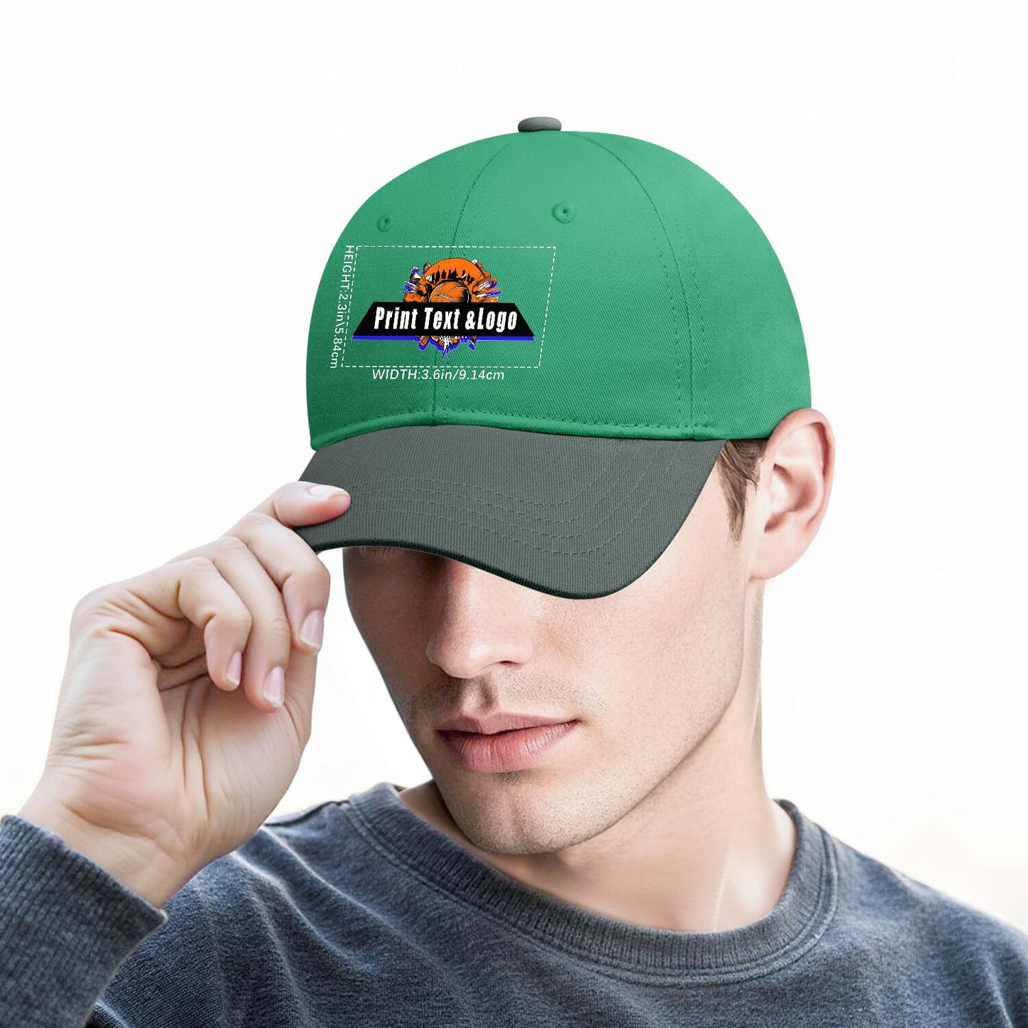 New Custom Green Duckbill Cap Design Available with Heat Transfer Printing in Multiple Colors