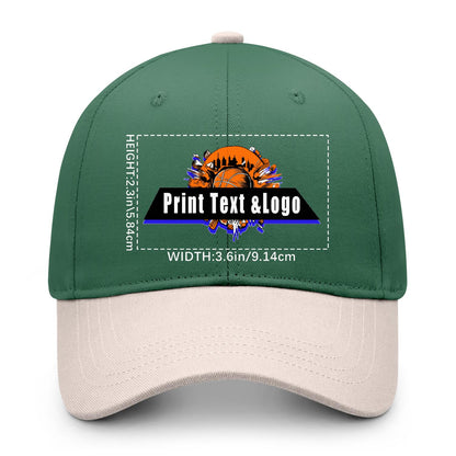 New Custom Green Cameosa Duckbill Cap Design Available with Heat Transfer Printing in Multiple Colors