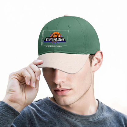 New Custom Green Cameosa Duckbill Cap Design Available with Heat Transfer Printing in Multiple Colors