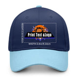 New Custom Navy Blue Green Duckbill Cap Design Available with Heat Transfer Printing in Multiple Colors