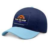 New Custom Navy Blue Green Duckbill Cap Design Available with Heat Transfer Printing in Multiple Colors