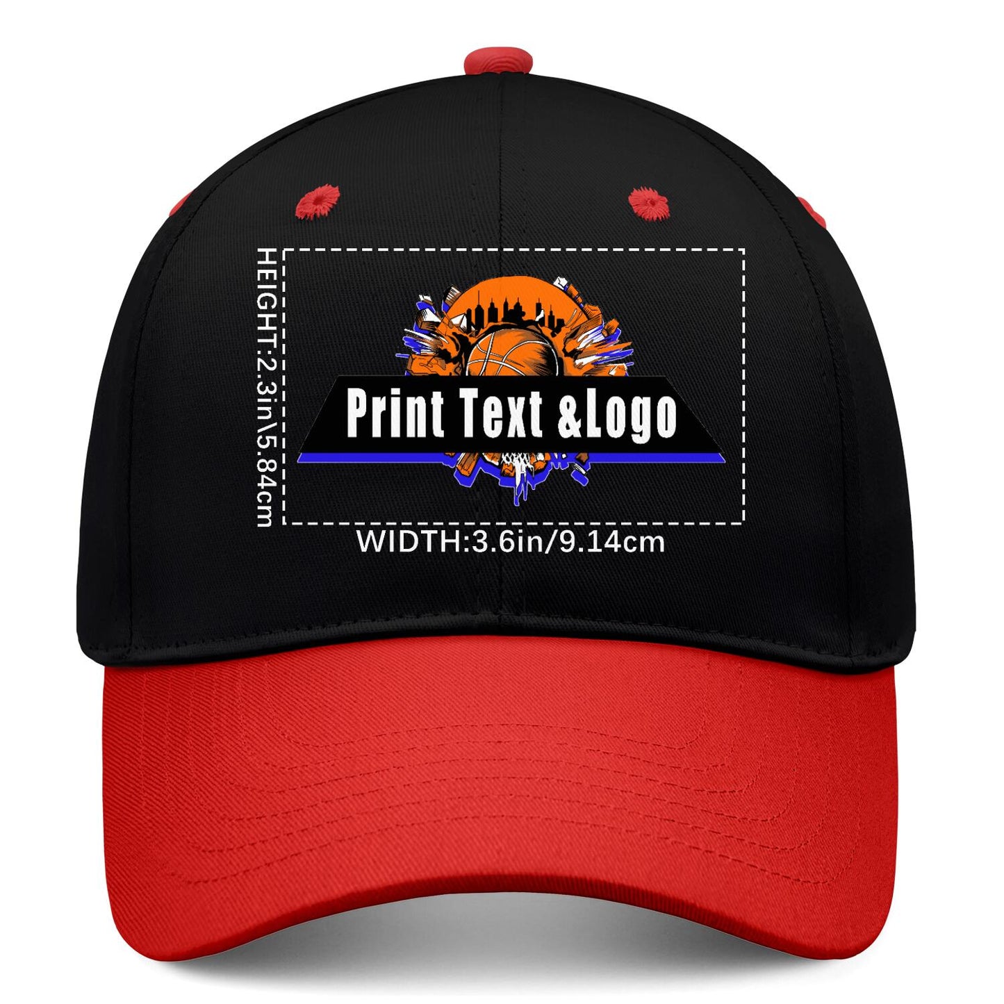 Custom Black Red Sports Duckbill Mesh Cap - Unleash Your Athletic Style with Personal Touch