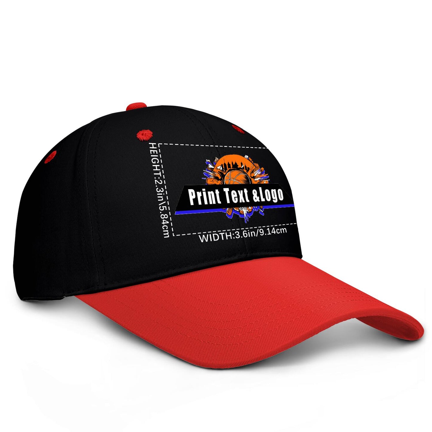 Custom Black Red Sports Duckbill Mesh Cap - Unleash Your Athletic Style with Personal Touch