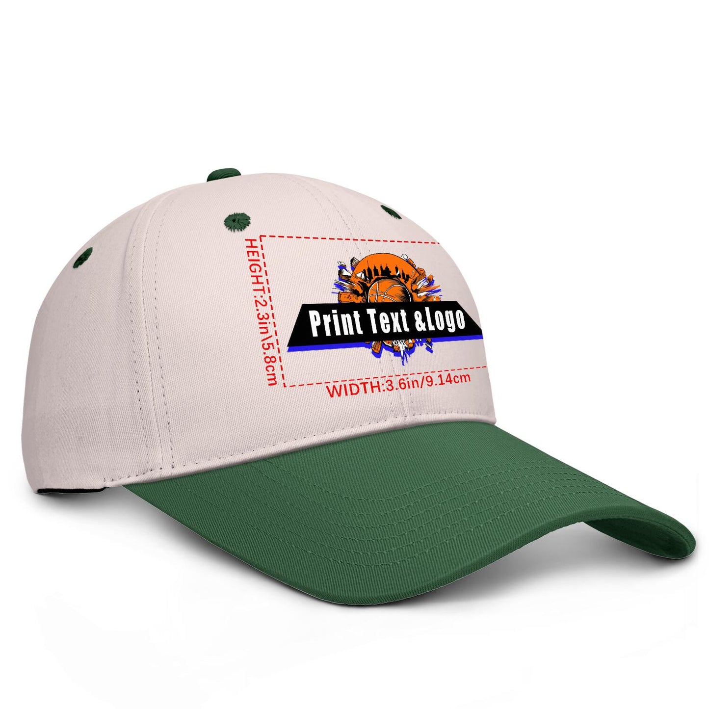 Custom Cameosa Green Sports Duckbill Mesh Cap - Unleash Your Athletic Style with Personal Touch