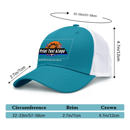 Custom Blue Green Mesh Duckbill Cap Personalized Style for Every Occasion Hat