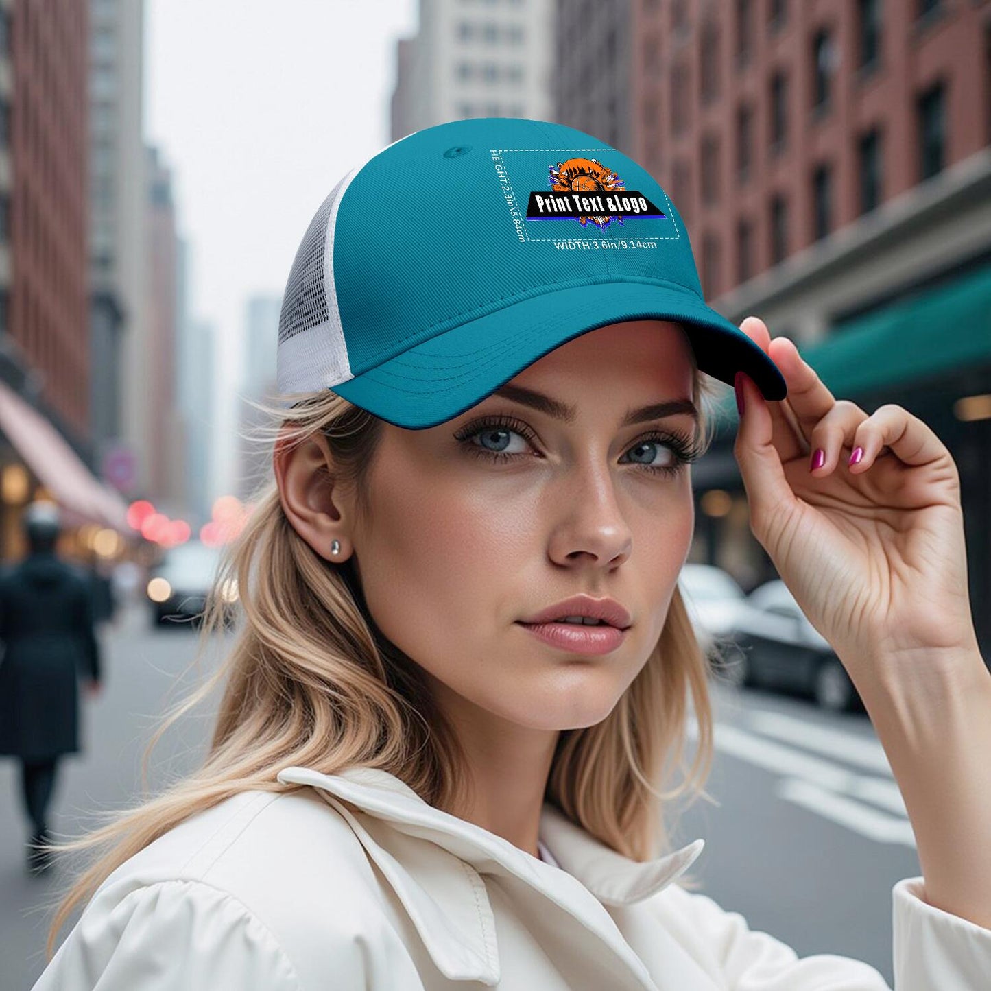 Custom Blue Green Mesh Duckbill Cap Personalized Style for Every Occasion Hat