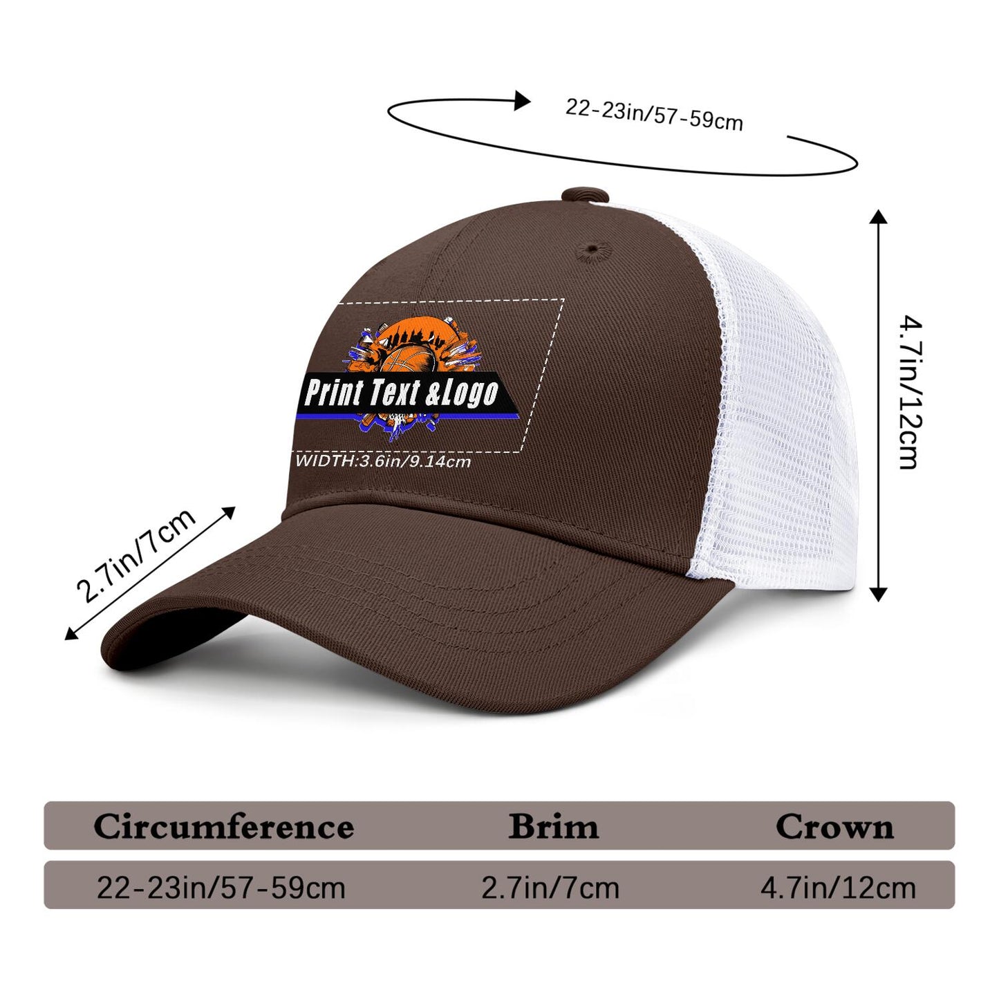 Custom Brown Mesh Duckbill Cap Personalized Style for Every Occasion Hat