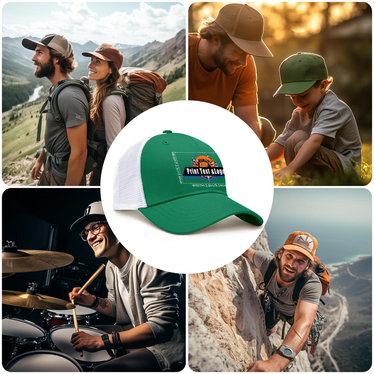 Custom Green Mesh Duckbill Cap Personalized Style for Every Occasion Hat