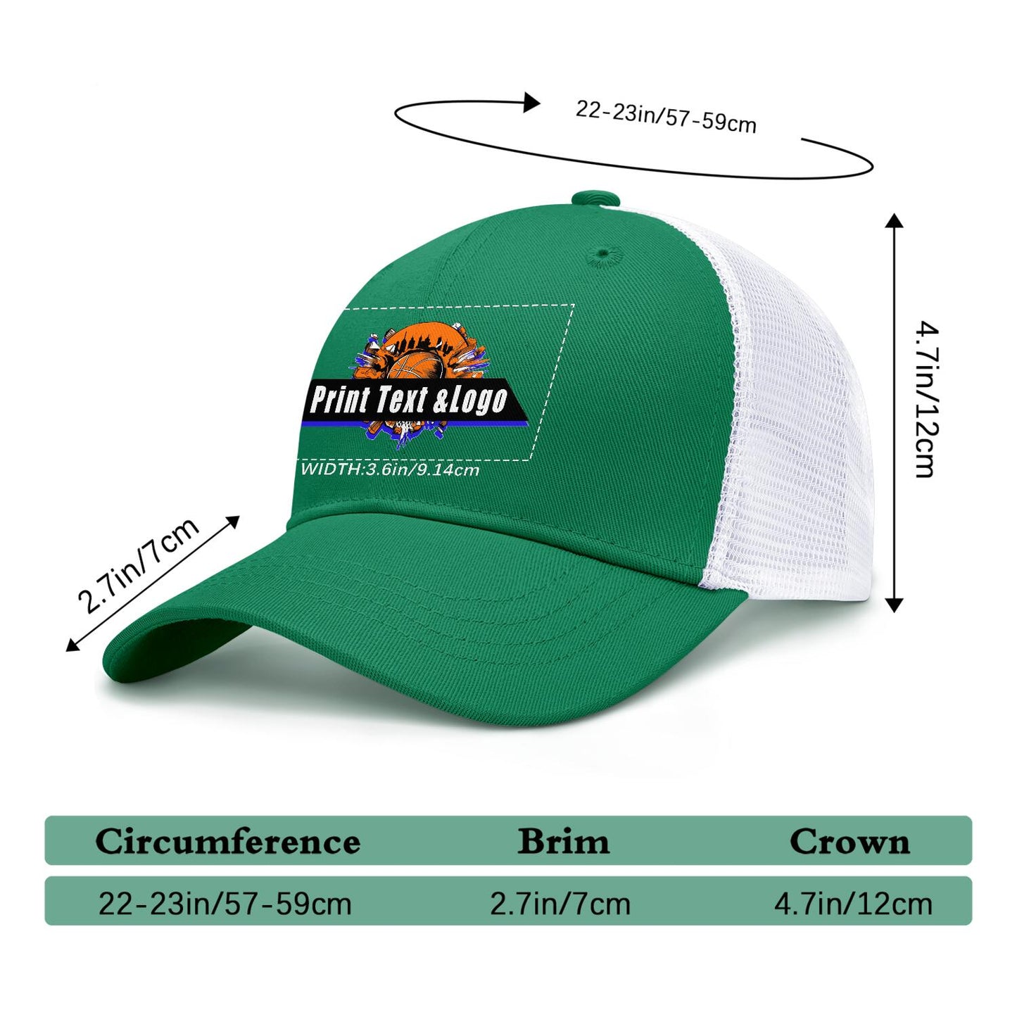 Custom Green Mesh Duckbill Cap Personalized Style for Every Occasion Hat