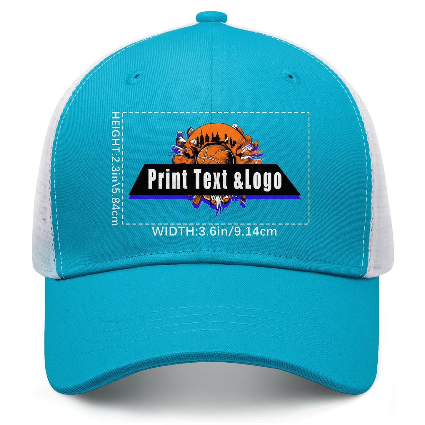 Custom Greenish Blue Mesh Duckbill Cap Personalized Style for Every Occasion Hat