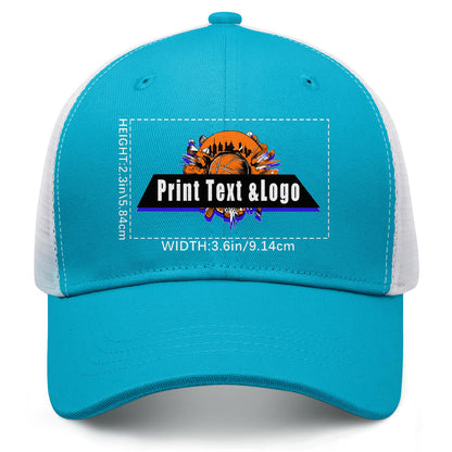 Custom Greenish Blue Mesh Duckbill Cap Personalized Style for Every Occasion Hat
