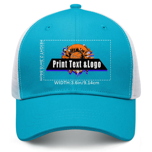 Custom Greenish Blue Mesh Duckbill Cap Personalized Style for Every Occasion Hat