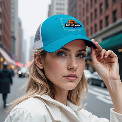 Custom Greenish Blue Mesh Duckbill Cap Personalized Style for Every Occasion Hat